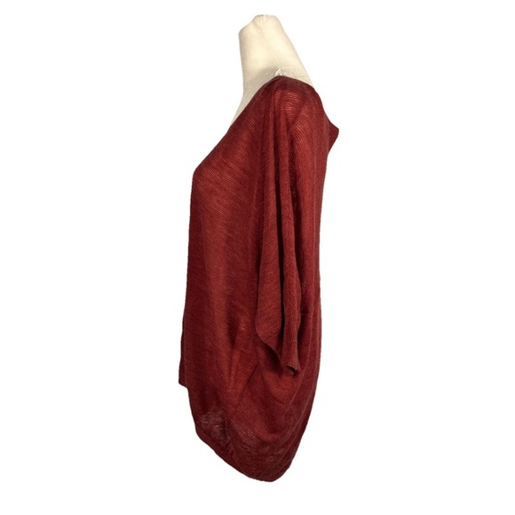 Eileen Fisher Merino Wool Short Sleeved Sweater Rust Color Size Small - Picture 10 of 14